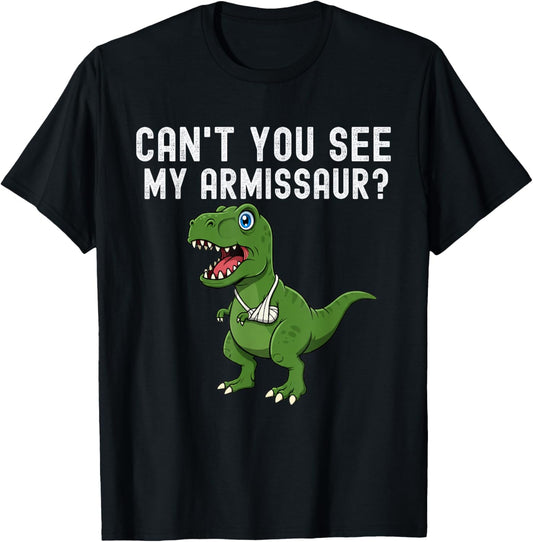 Funny Broken Arm For Men Boy Kids Hand Wrist Injury Dinosaur T-Shirt