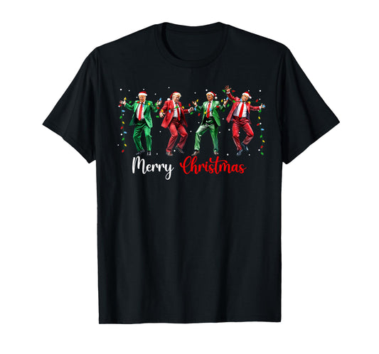 Funny Trump Dance Santa Claus Merry Christmas Pajamas YMCA T-Shirt