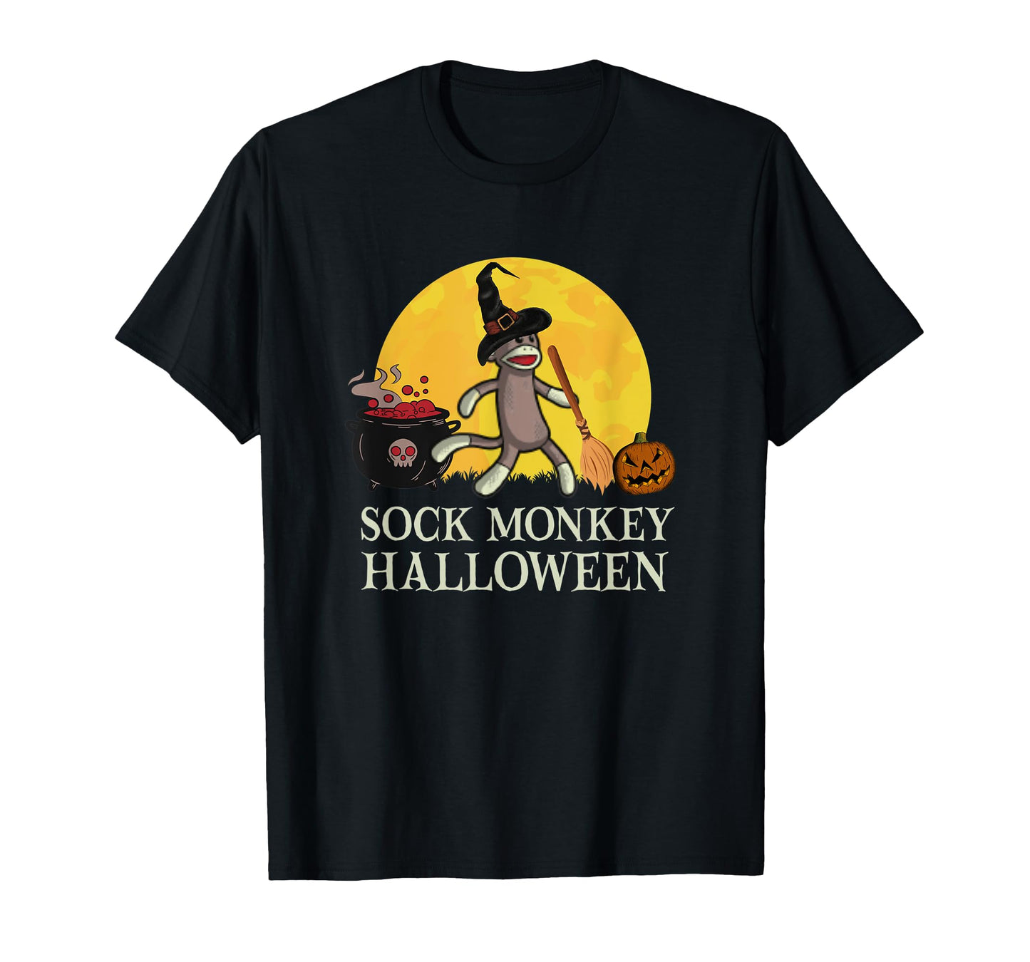 It's a Sock Monkey Halloween Sock Monkey Witch T-Shirt