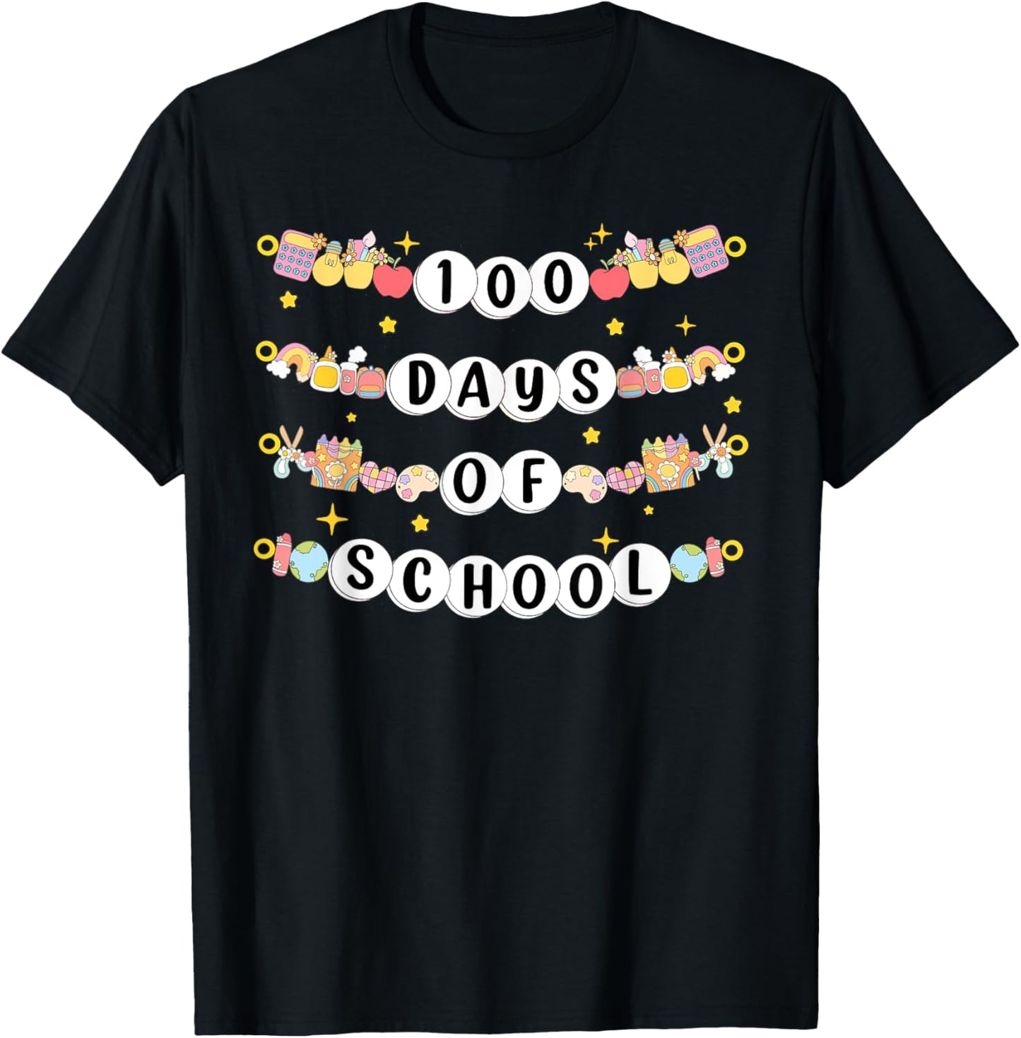 100 Days Of School Friendship Bracelet Girl Women T-Shirt