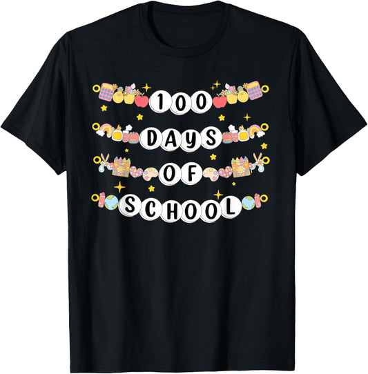 100 Days Of School Friendship Bracelet Girl Women T-Shirt