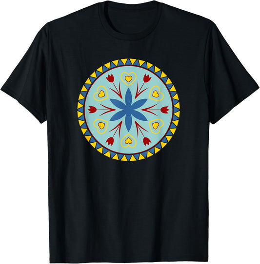 Amish - Hex Sign Rosette Hearts Tulips Triangles 1 T-Shirt T-Shirt