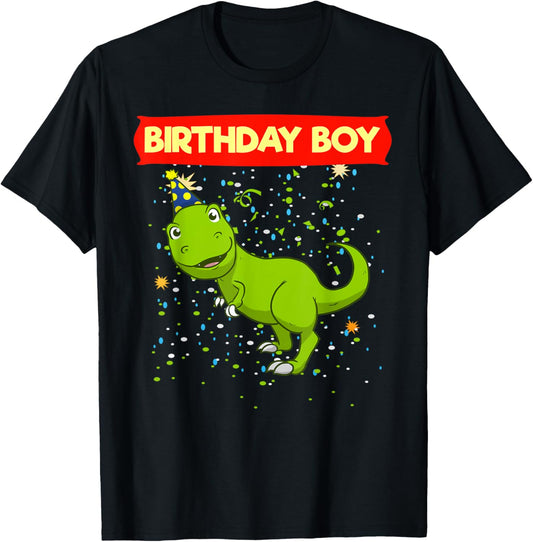 Family Siblings Birthday Boy T-Rex Tyrannosaurus Party Hat T-Shirt