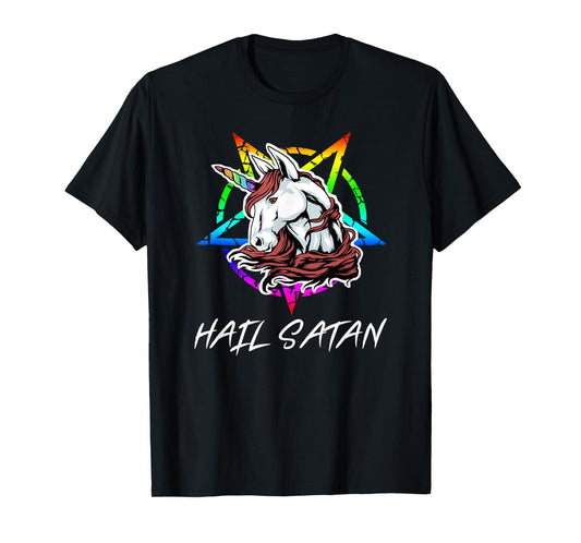 Hail Satan TShirt | Funny Unicorn Shirt T-Shirt