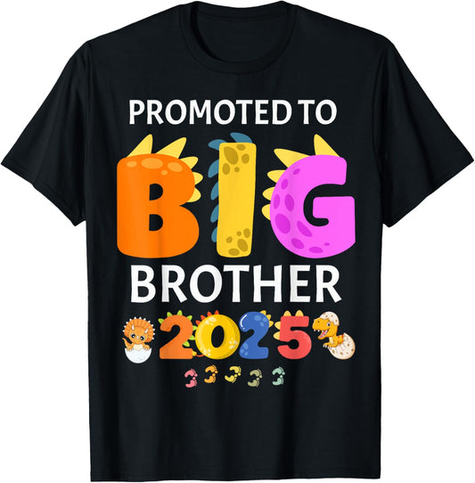 Dinosaur Promoted to Big Brother Loading 2025 Kids Graphic T-Shirt