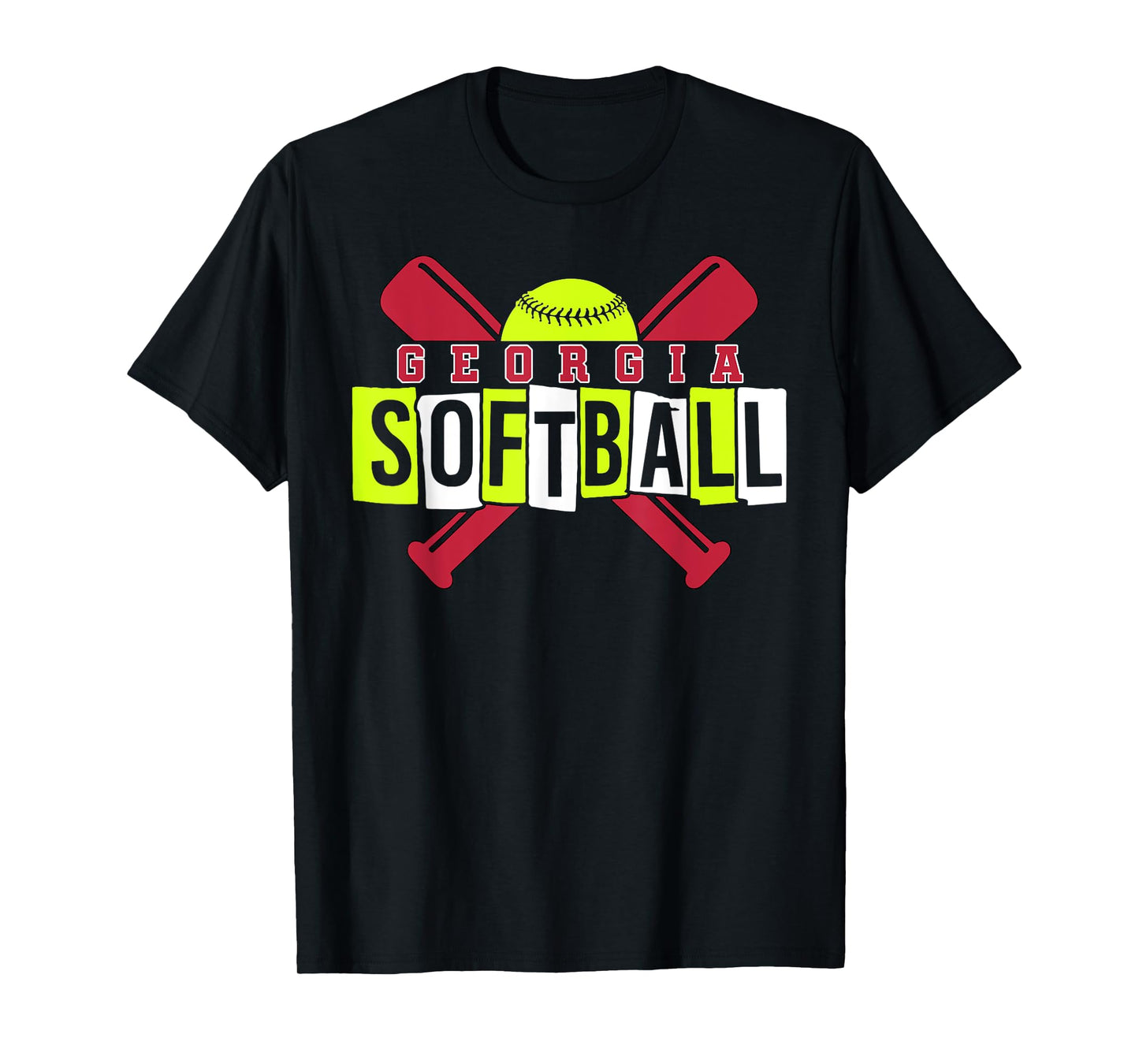 Georgia Softball Vintage Retro Design T-Shirt
