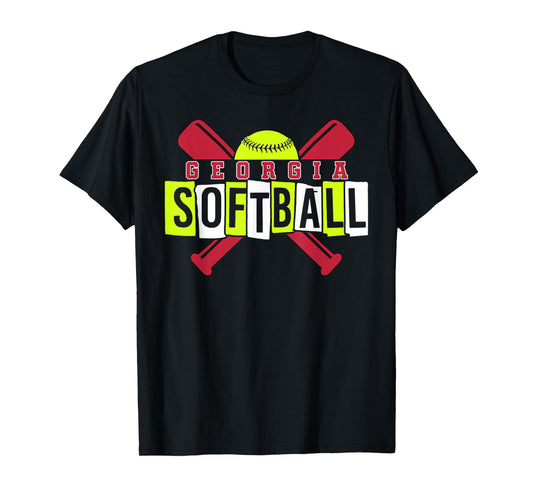 Georgia Softball Vintage Retro Design T-Shirt