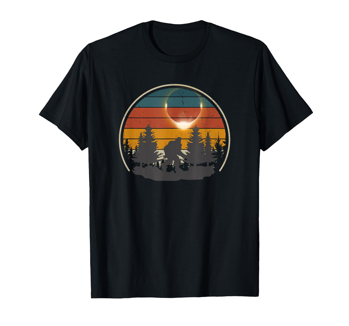 America Totality Retro Bigfoot Total Solar Eclipse 2024 T-Shirt