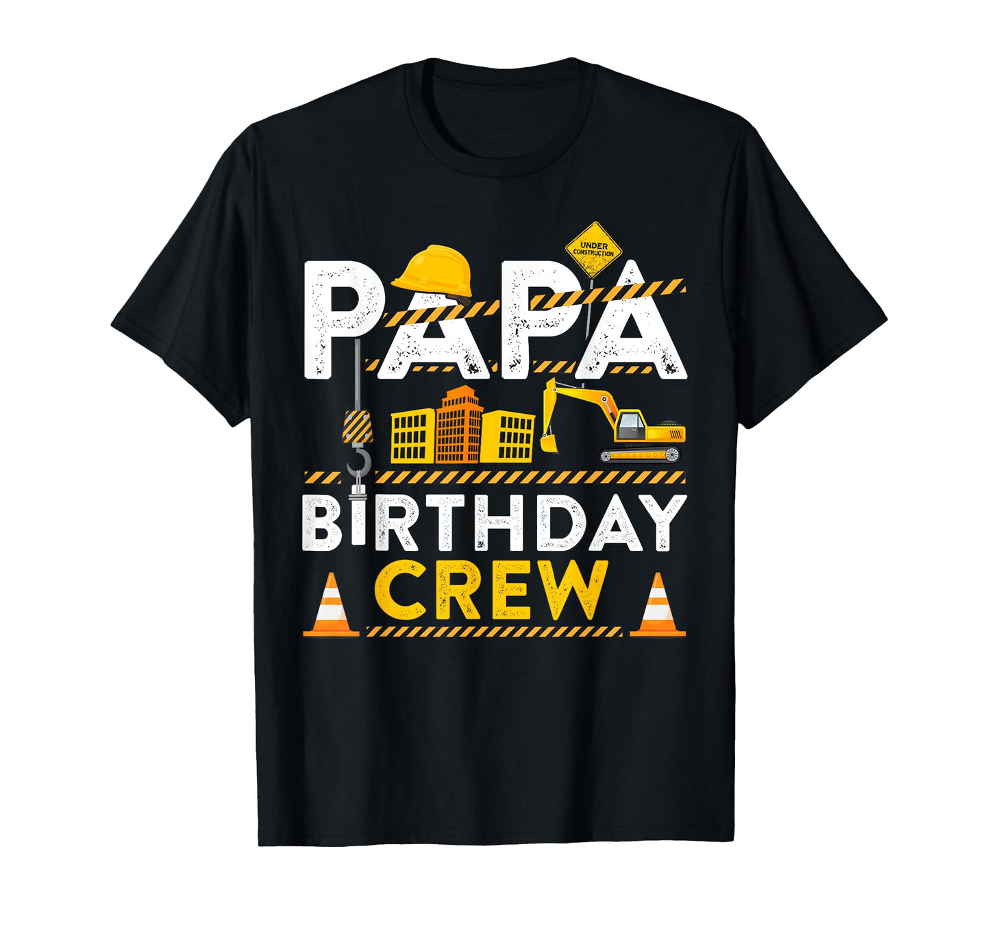 Papa Birthday Crew Construction Birthday Party Gift T-Shirt