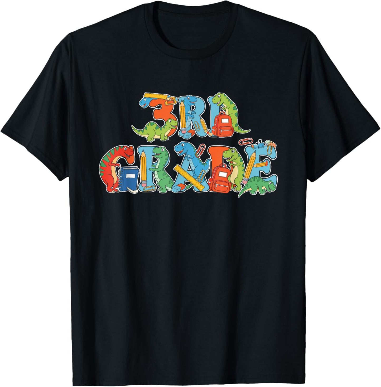 Funny T Rex Third Grade Back to School Kids Boys Girls T-Shirt