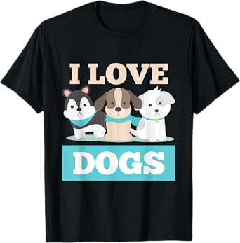 I Love Dogs Paw Print Heart Pet Lover Novelty T-Shirt T-Shirt