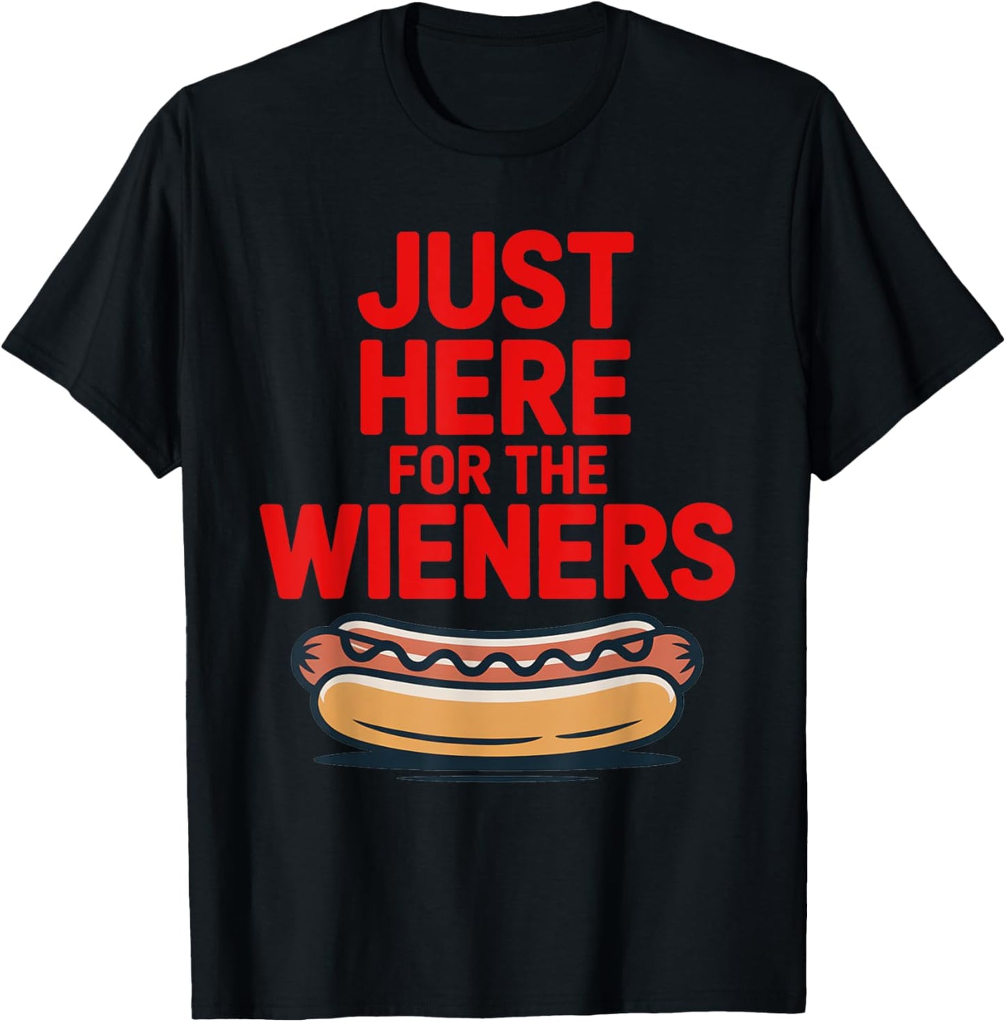 Vintage I'm Just Here For The Wieners 4th Of July Hot Dog T-Shirt