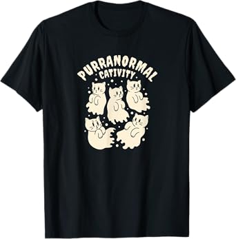 Purranormal Cativity Paranormal Cat Halloween T-Shirt for Men Women