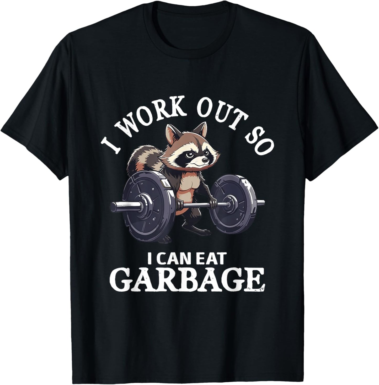 I Work Out Retro Cute Raccoon Gym Animal Lovers So I Can Eat T-Shirt