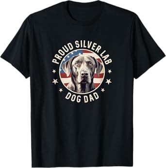Proud Silver Labrador Retriever Dog Dad Men Women T-Shirt
