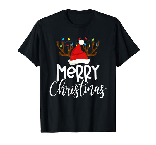 Merry Christmas Xmas Santa Squad Reindeer Pajamas Holiday T-Shirt