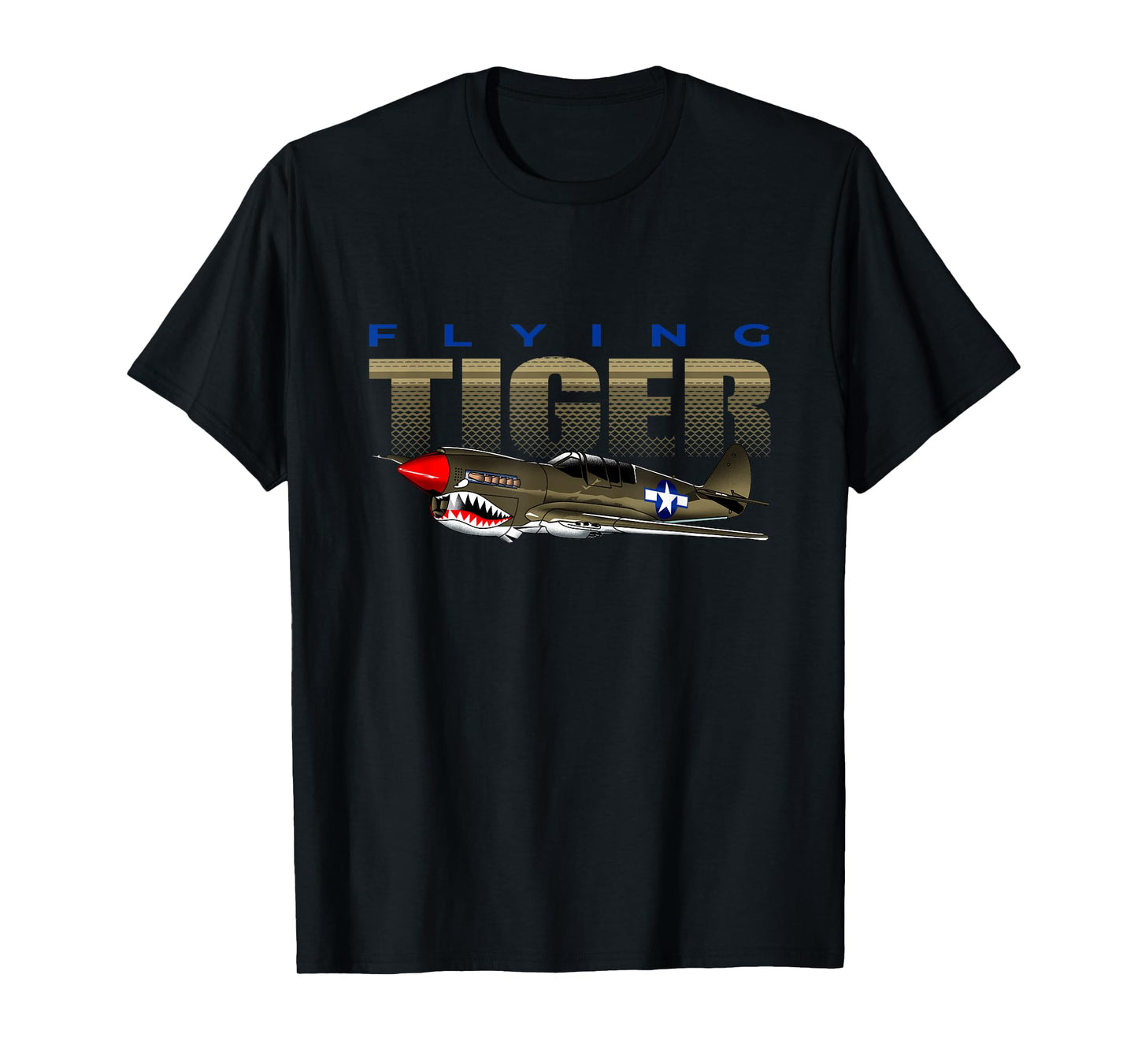 USA Military Vintage Warbird Warhawk Airplane T-Shirt
