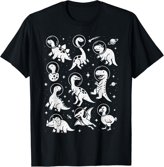 Funny Space Dinosaur Retro Astronaut Dino T-Shirt