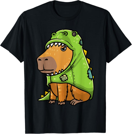 Capybara In A Dinosaur Costume Rodent Girls Boys Kids T-Shirt