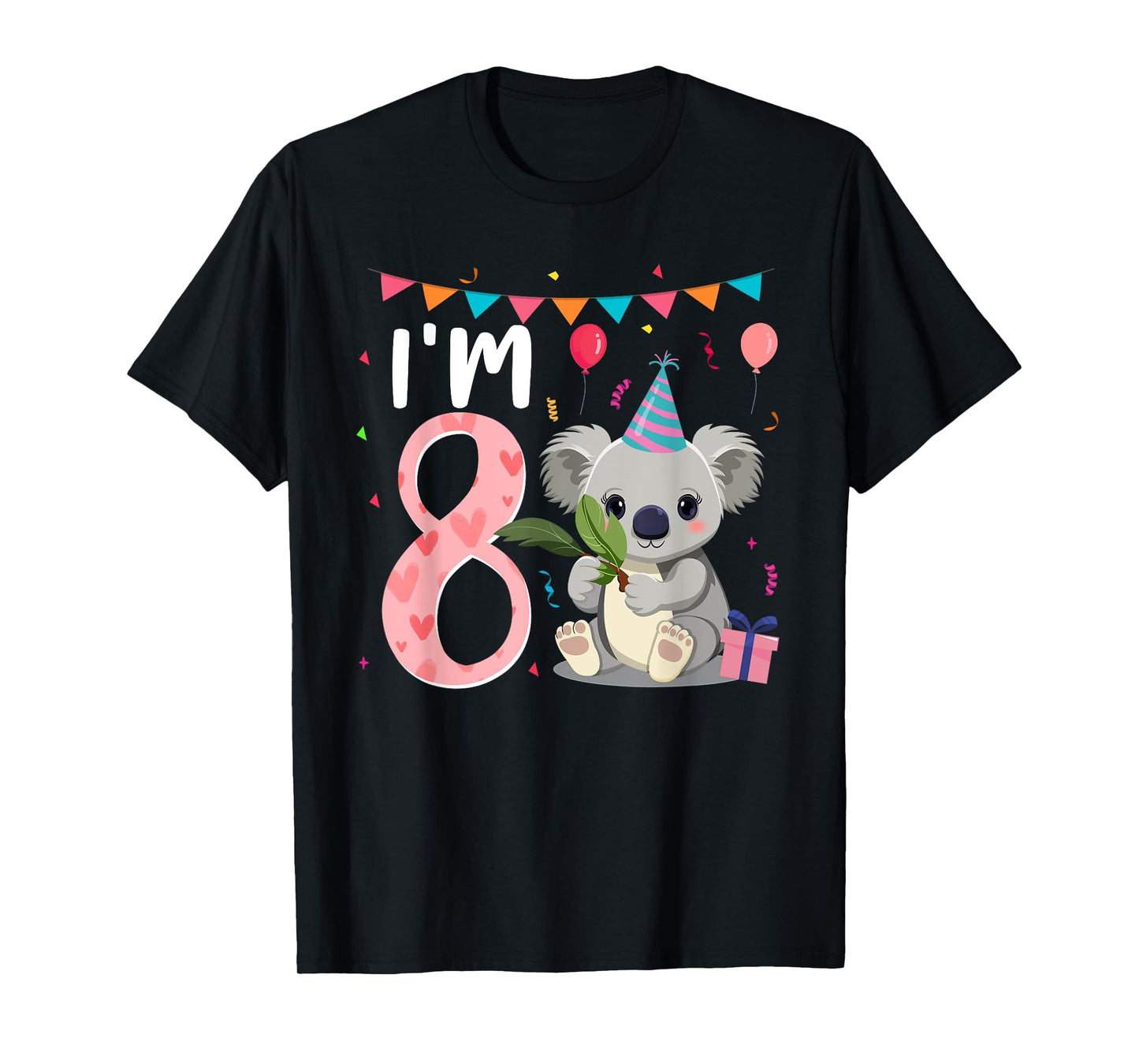 8th Birthday Girl Koala Bear 8 Year Old T-Shirt