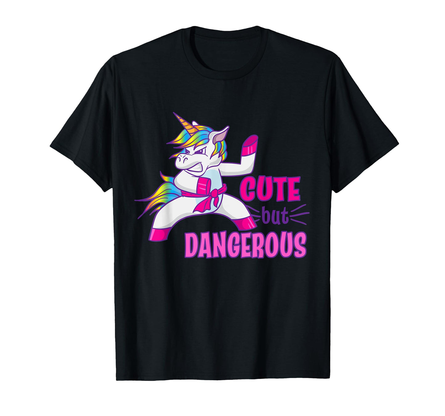 Cute But Dangerous Ninja Karate Taekwondo Kung Fu Unicorn T-Shirt