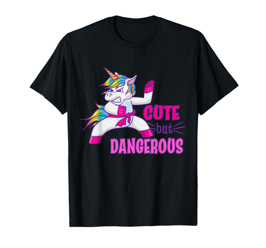 Cute But Dangerous Ninja Karate Taekwondo Kung Fu Unicorn T-Shirt