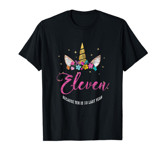 11 Years Old Birthday Girl Gifts Unicorn 11th Birthday T-Shirt
