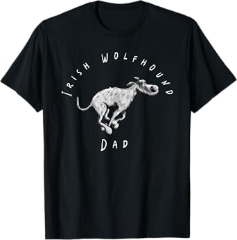 Irish Wolfhound Dad Fun Cartoon Design for Dog Lovers T-Shirt for Men Women Kids