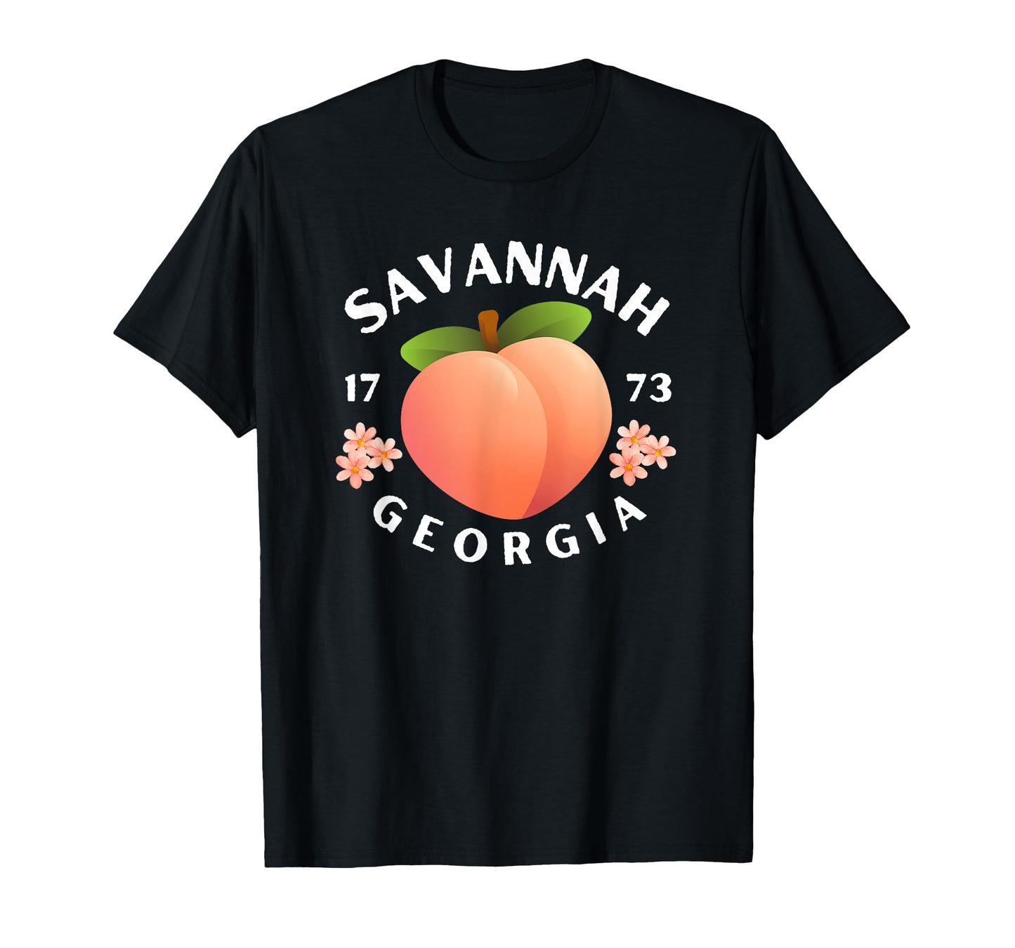 Savannah Georgia est. 1773 Flowers Peach State T-Shirt