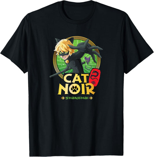 Miraculous Shanghai Cat Noir Fighting Pose T-Shirt