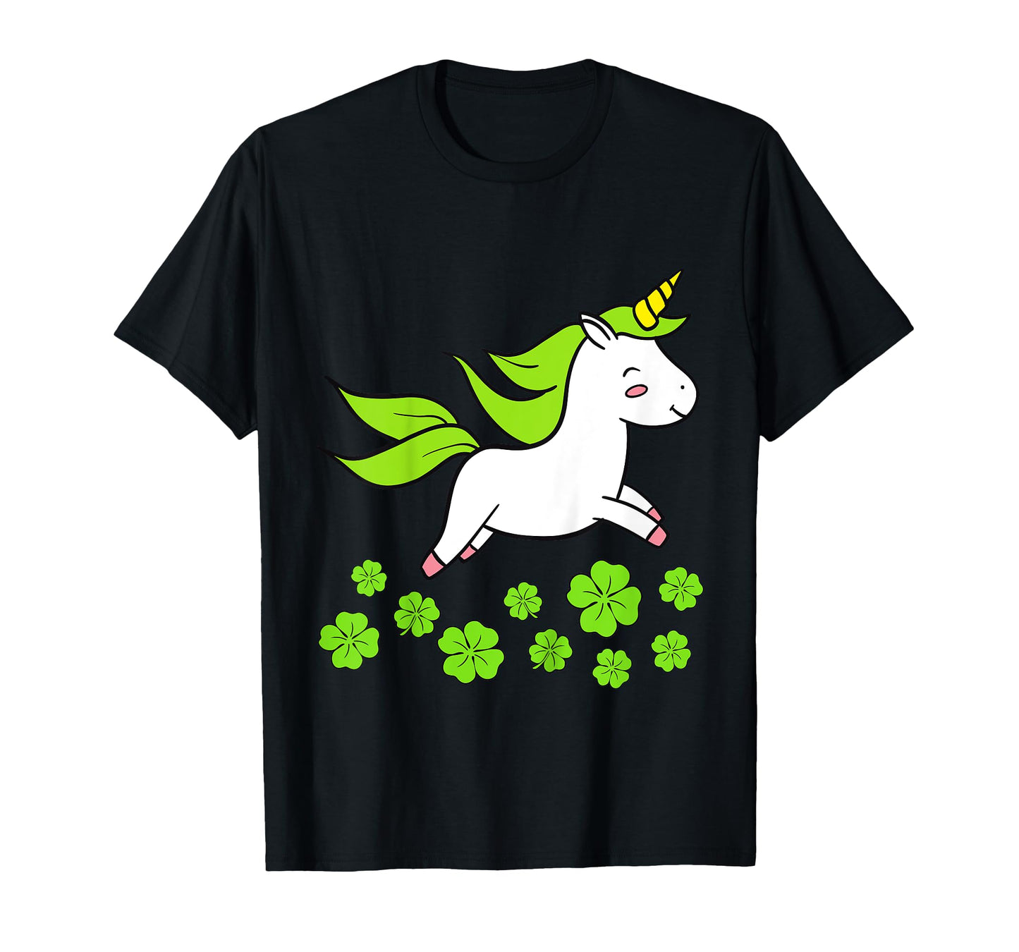 Kids Girls Happy St Patricks Day Unicorn Shamrock Clover Toddler T-Shirt