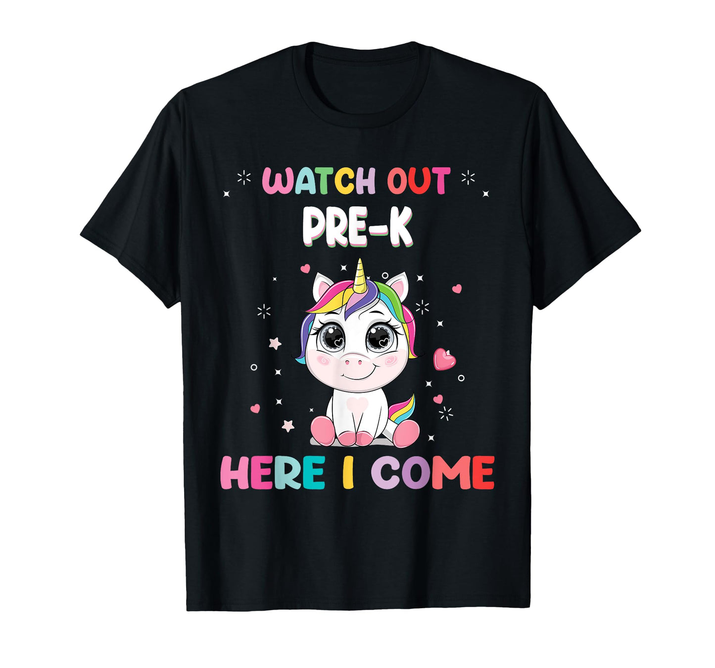 Watch Out Pre-K Here I Come Unicorn Back To School T-Shirt