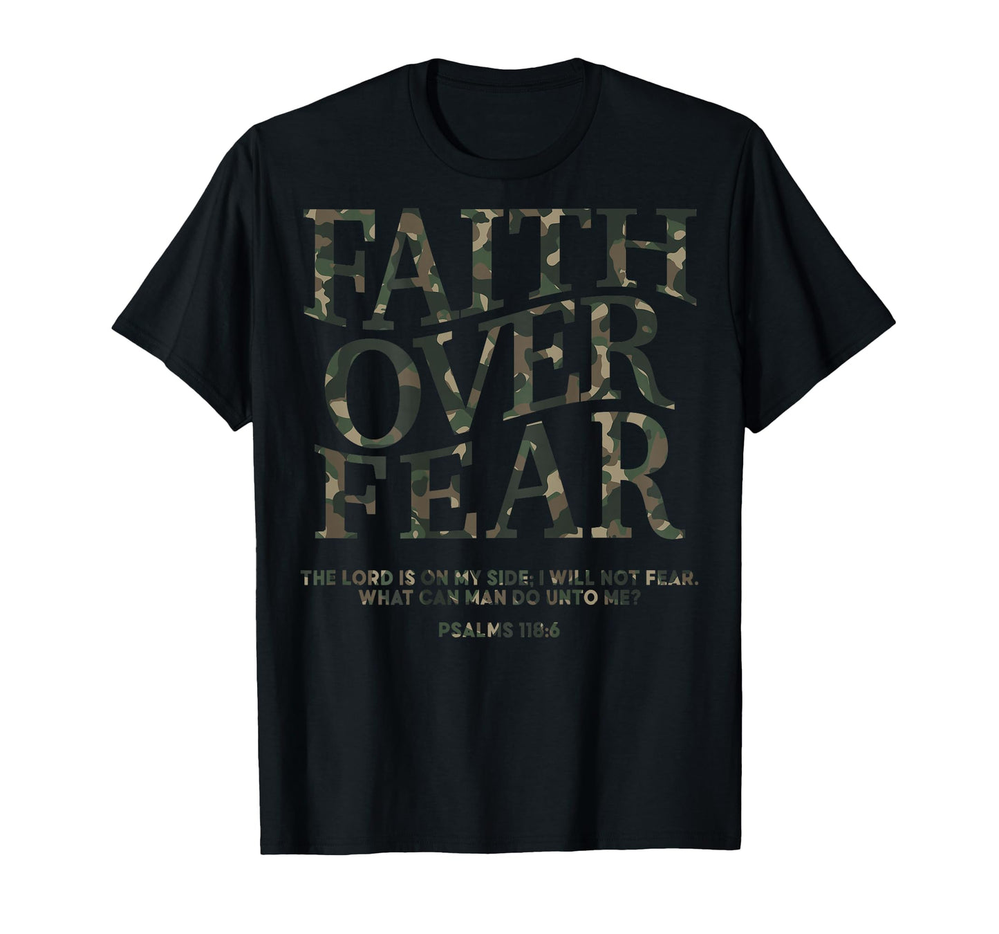 Christian Faith Over Fear Camo Jesus Youth God Son Brother T-Shirt