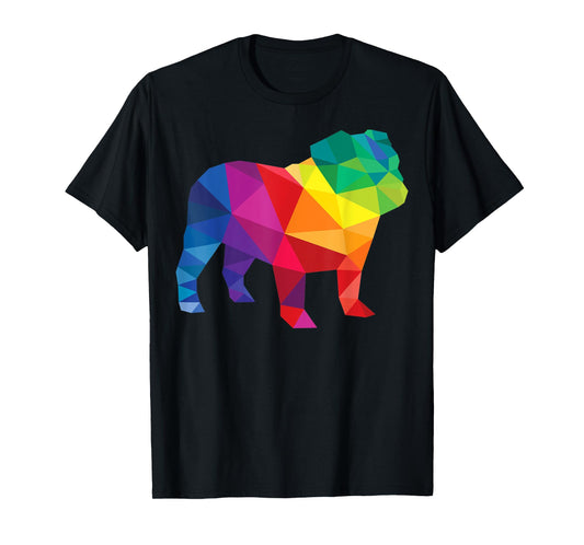 English Bulldog Gay Pride LGBT LGBTQ Rainbow Flag Dog Lovers T-Shirt