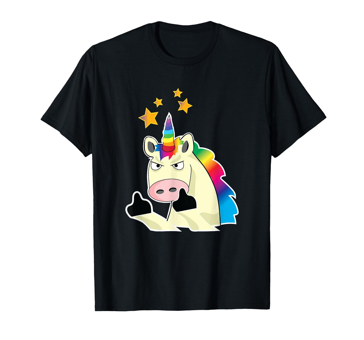 Hilarious Angry Unicorn Flipping you off Tshirt T-Shirt