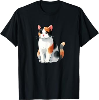 Cute Calico Cat T-Shirt for Men Women Kids