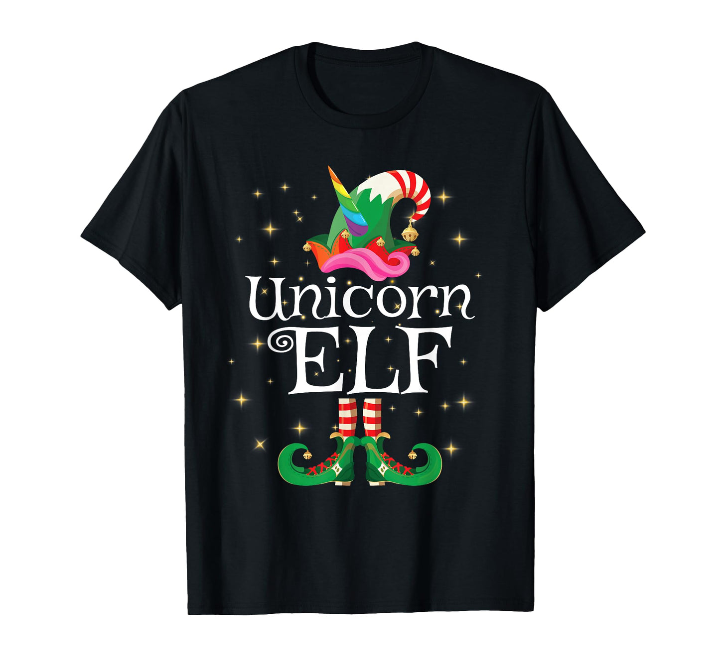 Unicorn Elf Shirt Girls Women Funny Matching Christmas Elf T-Shirt