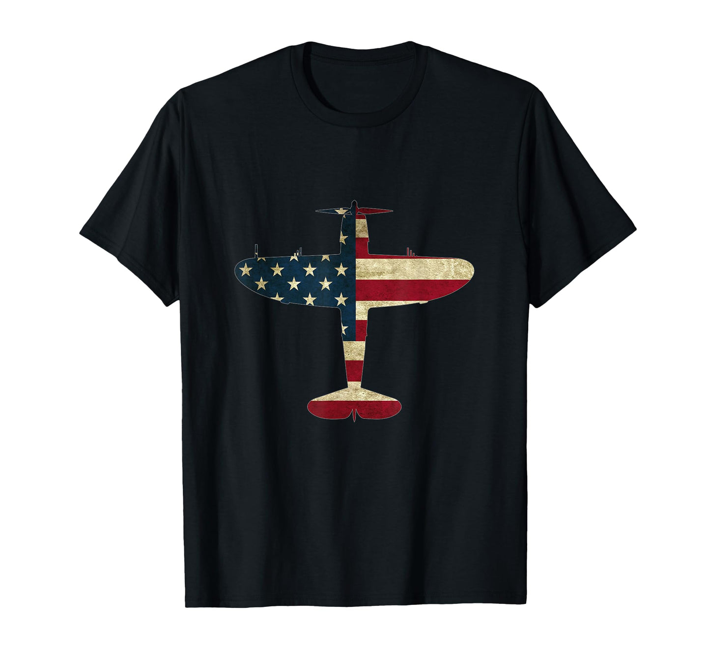 Retro USA Flag P-47 Thunderbolt Aircraft Warbird Pilot Gift T-Shirt