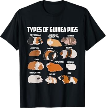 Different Types Guinea Pig Pet Gift T-Shirt