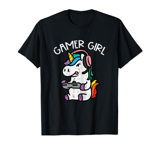 Gamer Girl Unicorn Video Gaming Women Kids Toddler Youth T-Shirt