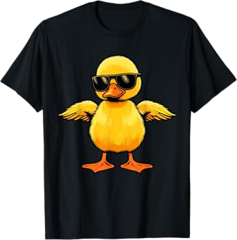 Yellow Duck in Sunglasses Retro Duck T-Shirt