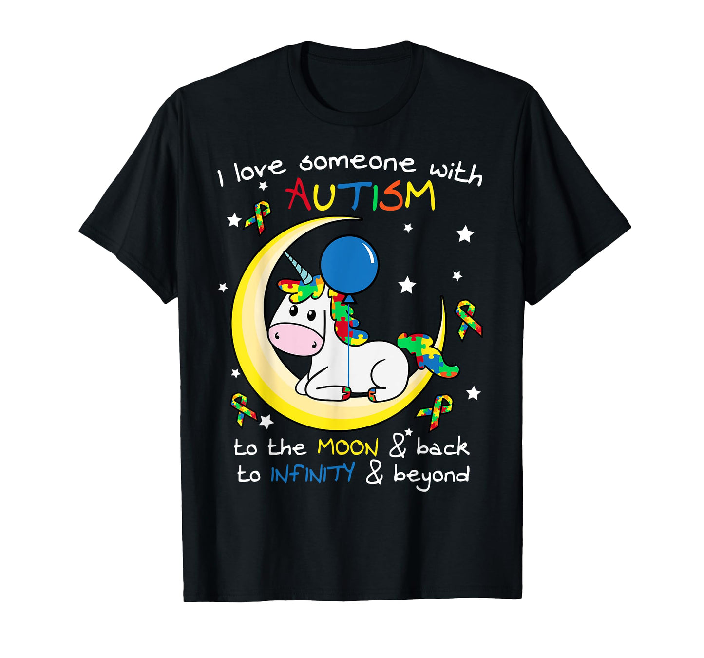 Unicorn Puzzle Moon Star Inspirational Autism Awareness Gift T-Shirt
