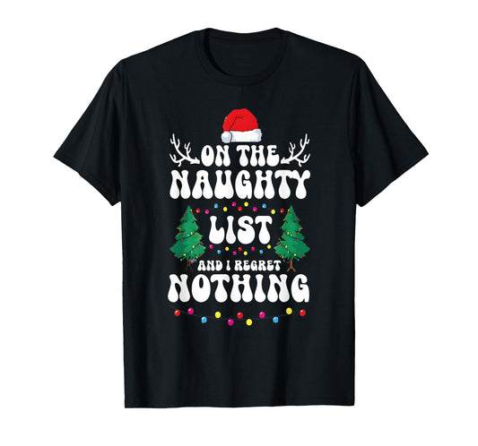 Groovy Naughty List Christmas Xmas Santa Mens Womens Kids T-Shirt