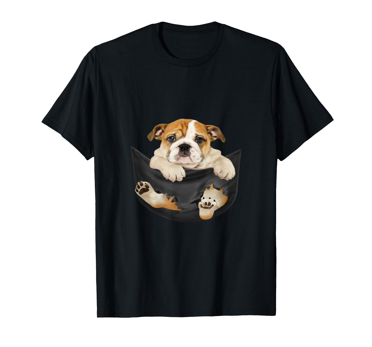Dog Lovers Gifts Bulldog In Pocket Funny Dog Face T-Shirt