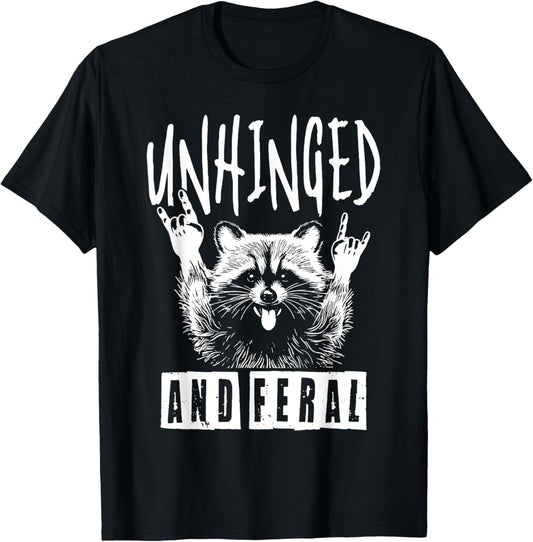 Raccoon Unhinged And Feral Retro Racoon Meme Street Cat T-Shirt