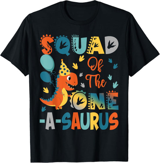 Squad Of The One-A-Saurus 2Nd Birthday Dinosaur Party T-Shirt