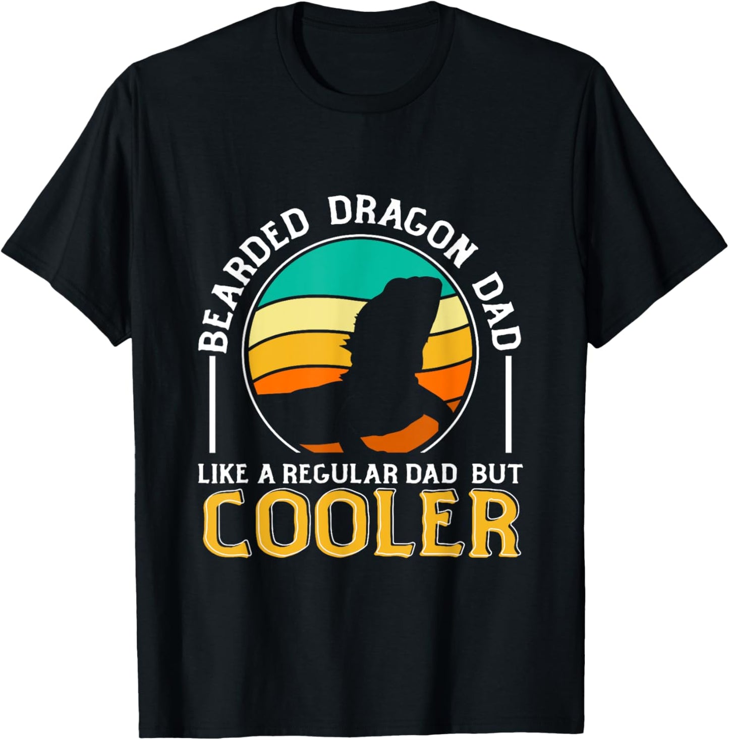 Bearded Dragon Dad Like A Regular Dad Retro Lizard Vintage T-Shirt