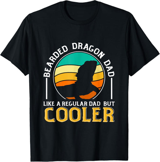 Bearded Dragon Dad Like A Regular Dad Retro Lizard Vintage T-Shirt