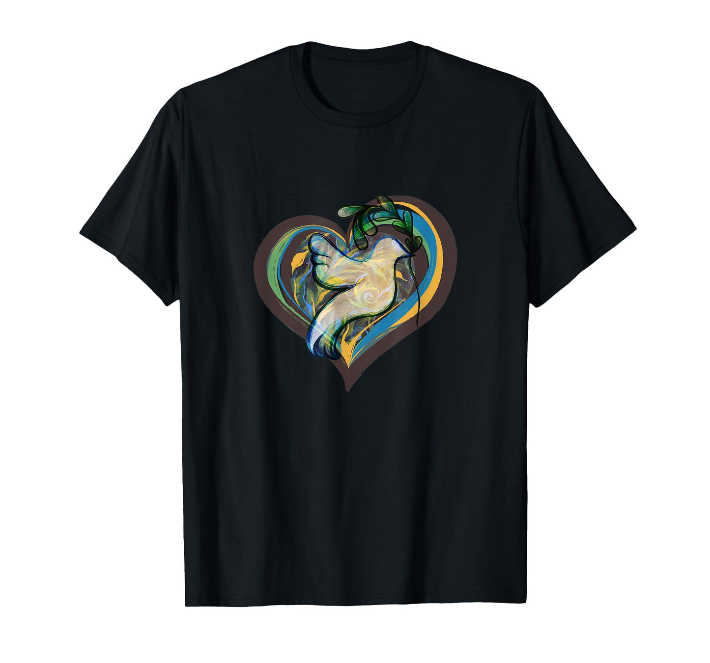 CAT Unisex-Kids Peace T-Shirt, Black, Small, Short Sleeve, Crew Neck, Classic Fit, Modern Peace Theme, Bird, Hearts, All Seasons, 1 Count, 0 Pockets, Stretchable, Adults, Unisex
