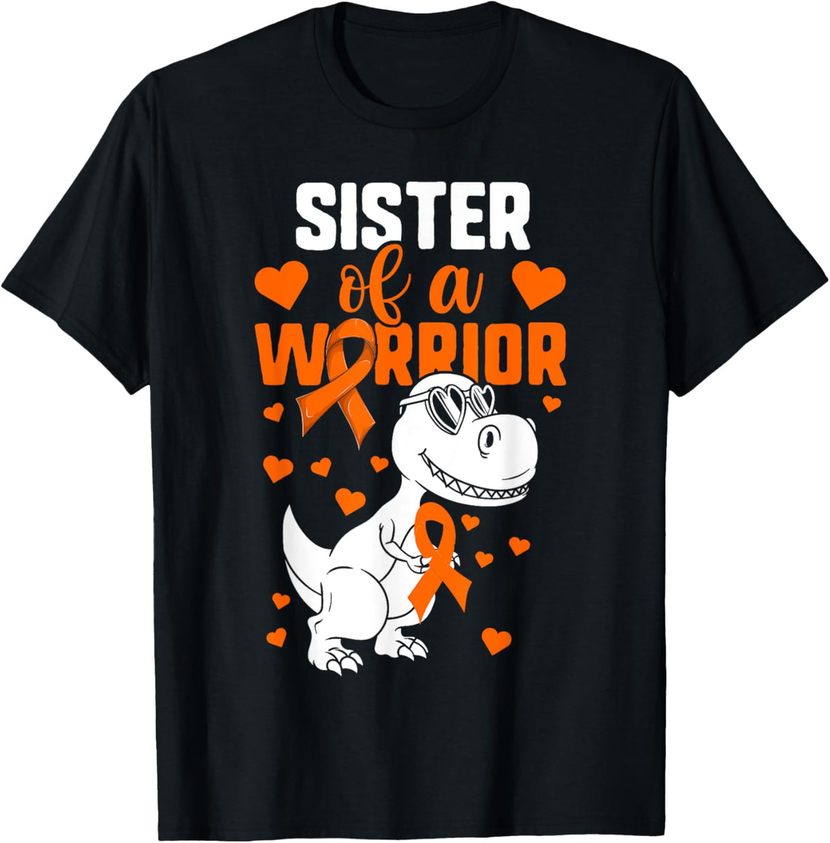 Leukemia Shirt For Kids Girls, Sister Of A Warrior Dinosaur T-Shirt